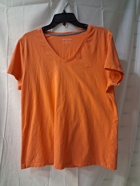 Nautica Orange V-Neck Short Sleeve Tee